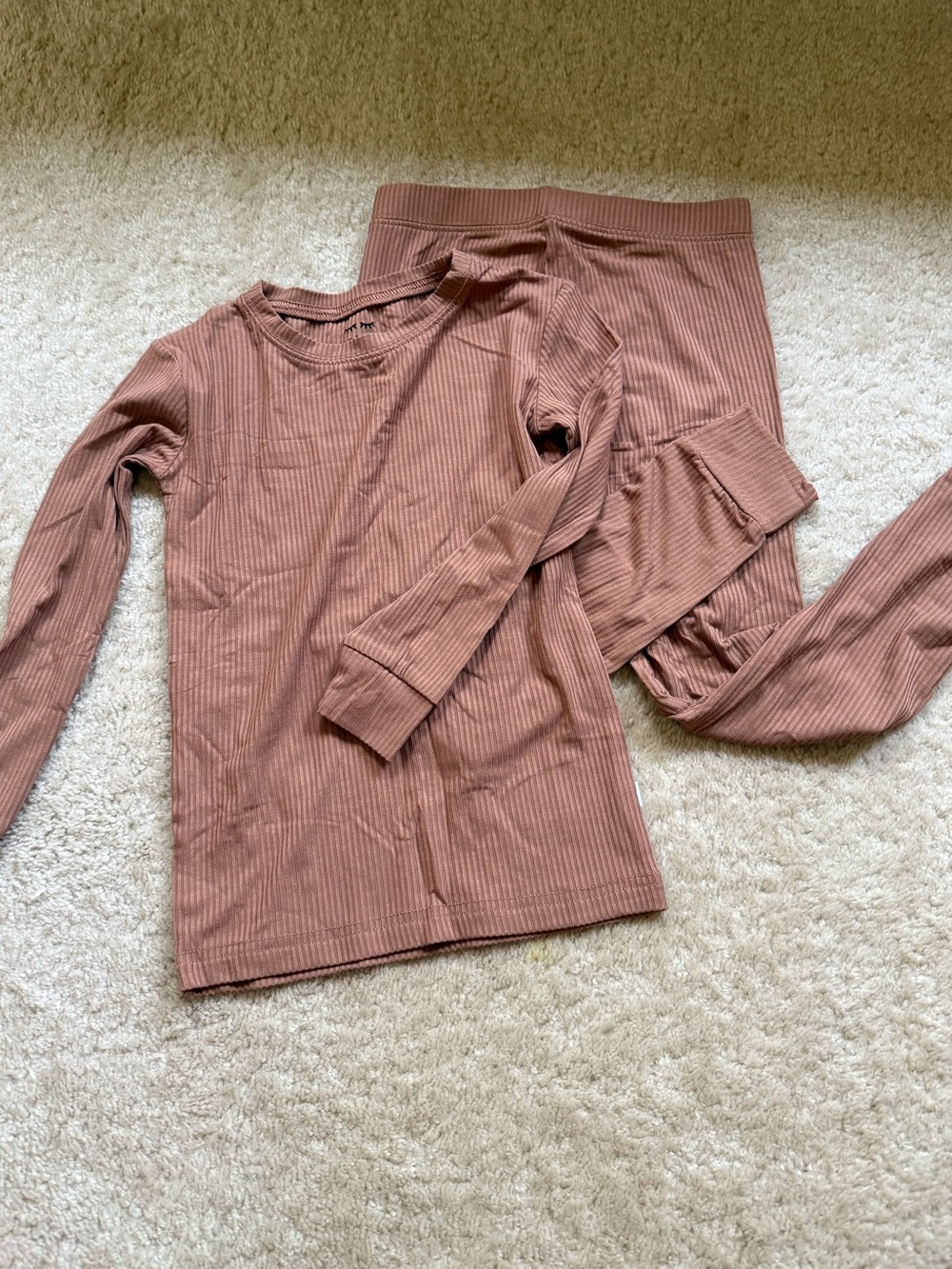 Ribbed Chestnut Brown Long Sleeve Little Sleepies